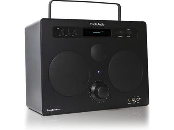 Φορητό ασύρματο ηχείο Bluetooth Tivoli SongBook Max μαύρο, πλαστικό κάλυμμα και μεταλλικά πλέγματα, μπροστινή όψη, λαβή, οθόνη, περιστροφικός διακόπτης