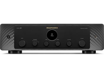 Marantz Model 30 black stereo hi-fi amplifier, brushed aluminum front panel, knobs, headphone jack, display
