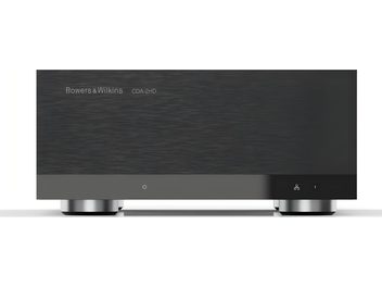 Výkonový zesilovač Bowers & Wilkins CDA-2HD, čelní panel z černě eloxovaného broušeného hliníku, centrální indikační kontrolka, čelní pohled