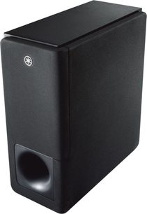 Yamaha ATS-2070 sort soundbar, set forfra, rektangulær form, indbygget bashøjttaler, sort gitter, Yamaha-logo