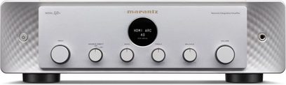 Marantz Model 40n silver stereo hi-fi amplifier, front panel with buttons, knobs, and HDMI ARC 40 display, front view