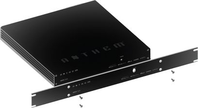 Ampli для домашнього кінотеатру MRX-SLM чорний, вид в перспективі, передня панель з логотипами Dolby Vision, dts:X, HDMI ARC, від'єднані гвинти