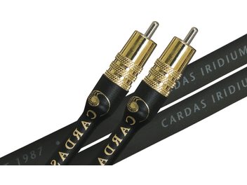 Câble audio analogique RCA Iridium 1,5m, connecteurs dorés, gaines noires avec inscriptions dorées et argentées