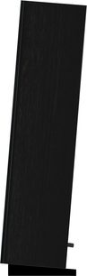 Boxă de podea Davis Acoustics Krypton 6 Technik negru, vedere laterală, panou dreptunghiular vertical înclinat, textură de lemn vizibilă