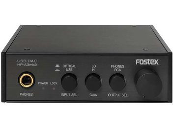 Højkvalitets hovedtelefonforstærker HP-A3 mk2 sort med frontpanel udstyret med 1 hovedtelefonstik, 4 drejeknapper og flere inskriptioner