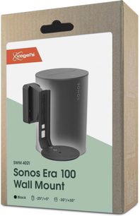 Svart väggfäste för högtalare Vogel's SWM 4021, i kartong med bild av fästet med en Sonos Era 100-högtalare