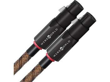 Wireworld Eclipse 10 XLR 0,75m analog ses kablosu, siyah silindirik konnektörler, siyah örgülü kılıf ve bakır, kırmızı halkalar