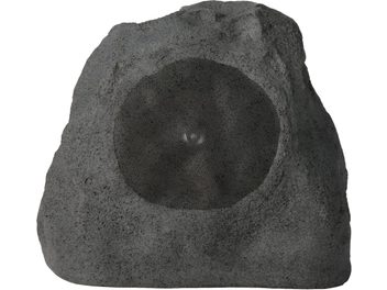 Diffusore da esterno Russound 5R82mk2-W finitura granito, forma di roccia grigia con griglia frontale circolare