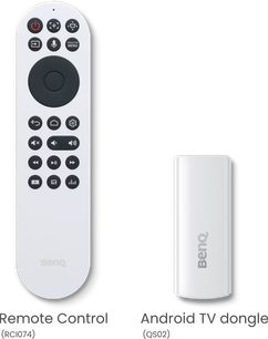 QS02 Android TV-dongle (standard) og C008 batterifjernbetjening, RCI074