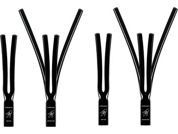 Black Audioquest Rocket 88 SBW cable socks, set of 4 sleeves labeled AMP END and SPEAKER END