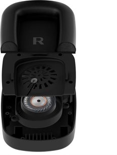 Auricular direito Kaiku Wave em vista explodida com almofada preta, grelha interna e altifalante visível
