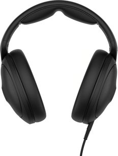 Cuffie hi-fi chiuse Sennheiser HD 620S, nere, vista frontale, cuscinetti ovali, archetto imbottito, cavo audio collegato al padiglione auricolare sinistro
