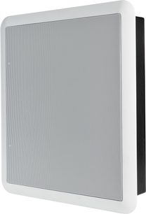 Vestavný subwoofer Velodyne SC-IW 600 X bílý s perforovanou mřížkou, pohled ze tří čtvrtin