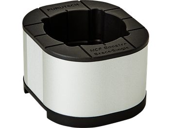 Furutech NCF Booster Brace Single čierna a sivá, detailný pohľad zhora, valcový tvar