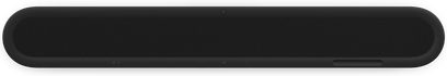 Soundbar Sonos Beam Ultra nera, vista frontale, con griglia acustica integrata e comandi discreti