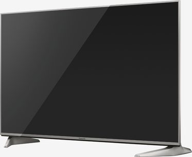 40 tommer sort Panasonic TX-40DX700F fladskærms-TV set forfra, slukket, på sølvfarvet fod