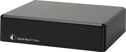 Pro-Ject Optical Box E Phono svart, kompakt rektangulärt chassi, ovanifrånvy