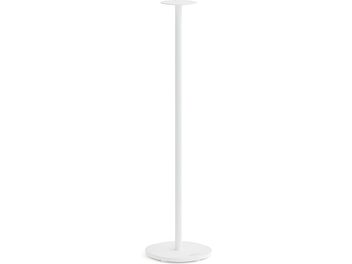 Witte NorStone luidsprekerstandaard voor WiiM Sound en WiiM Sound Lite, slanke kolom met ronde voet en rond plateau