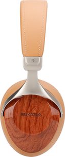 Geschlossener Hi-Fi-Kopfhörer Sivga Robin SV021 mit lackiertem Palisanderholz, Seitenansicht, Holz-Ohrmuschelgehäuse, gepolsterter beiger Kopfbügel