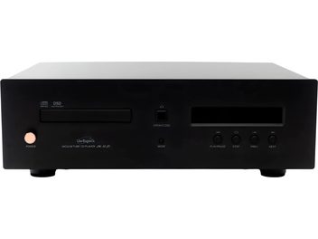 Hi-fi CD přehrávač Line Magnetic LM-32CD černý, přední panel se zásuvkou na CD, displejem a ovládacími prvky