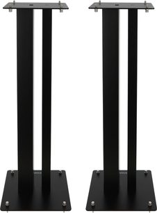 Pied Enova HIFI MAJESTY 80 BL, pohled zepředu, černá obdélníková konstrukce, čtvercová základna a deska, 4 viditelné šrouby