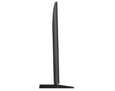 Panasonic TX-55JX940E fladskærms-TV set fra siden, rektangulær sort fladskærm på smal, slank metalfod i midten