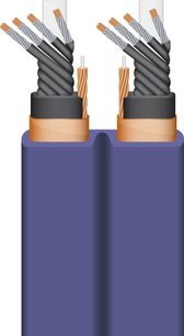 Dwa przewody zasilające Wireworld Aurora 7 o długości 1,5 m, w kolorze szarym i pomarańczowym, z 8-żyłowymi wtyczkami męskimi
