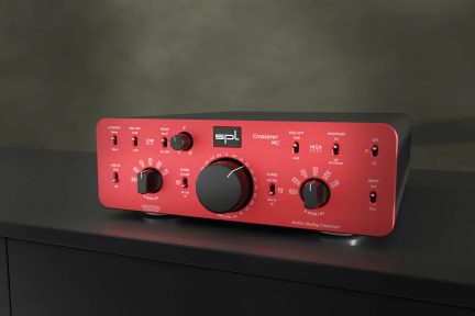 Rdeč analogni aktivni filter SPL Crossover MK2 s frekvenčnimi in nivojskimi krmilniki na sprednji plošči