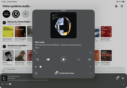 Aplicație Sonos S2 Alt: Interfață aplicație Sonos S2 cu Sonos Era 100 conectată