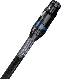 Digitální audio kabel AES/EBU Real Cable Cheverny II EBU 1 m, XLR konektory (samec a samice), černý opletený plášť, boční pohled