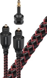 Optický digitální kabel Audioquest Cinnamon s jackem 3m, konektory s pozlacením (optický a jack), červeno-černé opletení