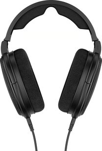 Casque audio Sennheiser HD 660S2 noir, vue de face, arceau rembourré, coussinets ovales en tissu, grille noire sur les oreillettes