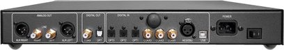 Audio převodník DAC Atoll Electronique DAC300 černý, zadní pohled, analogové a digitální konektory, napájení