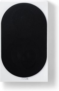 Wandluidspreker Canton GLE 10 S2 mat wit vooraanzicht, rechthoekige behuizing met grote zwarte ovale grille