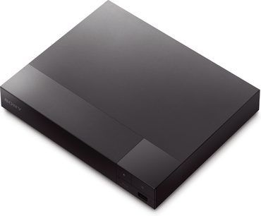 Sony BDP-S1700K 4K Blu-ray-afspiller sort rektangulær med mat og blank finish, set fra en let forhøjet vinkel