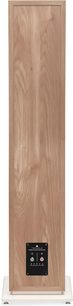 Enceinte colonne Triangle Borea BR09 chêne clair en bois clair, vue de face, avec panneau de contrôle noir en bas