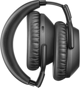 Sluchátka Sennheiser PXC 550-II Wireless s obvodovým designem, černá, s náhlavním obloukem a polštářky z umělé kůže, pohled z profilu