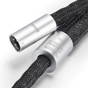 Analogowy kabel audio XLR Inakustik NF-2405 AIR 1,5m, srebrne cylindryczne złącza metalowe, czarny pleciony oplot