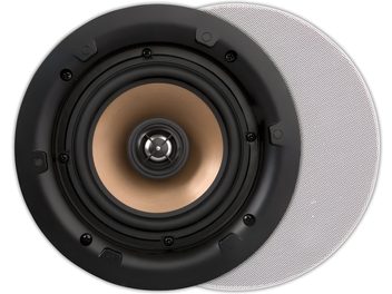 indbygningsloftshøjttaler ArtSound HPRO820 rund sort med kobberfarvet kegle og hvid perforeret frontgrill
