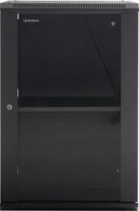 Must seinariiul Norstone Pro Wall Rack 18U must, klaasuksega, ristkülikukujuline raam, ülemine ventilatsioonivõre