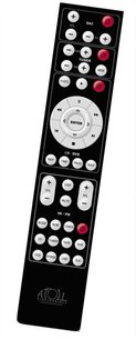Sort Atoll fjernbetjening med centralt drejehjul, hvide og røde runde knapper, LED-display, til CD50SE-2 CD-afspiller