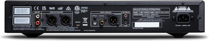 Hi-Fi-CD-Player NAD C 589 schwarz, Rückansicht mit RCA-, XLR-, optischen und koaxialen Audioausgängen