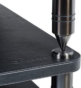 Raft suplimentar Norstone Design COMO II negru, vedere laterală apropiată, din metal, cu logo-ul gravat în partea superioară