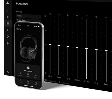 Cuffie da gaming Audeze Maxwell 2 collegate all’app mobile con equalizzatore audio nere