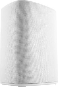 Matwitte Canton Smart Libero wifi-luidspreker vooraanzicht, compacte afgeronde behuizing met witte stoffen grille