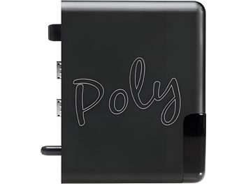 Player audio de rețea Chord Electronics Poly, dispozitiv dreptunghiular negru mat, inscripție albă cursivă "Poly"