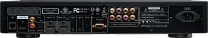 4K Blu-ray přehrávač OPPO BDP-103EU černý, zadní pohled, analogové a digitální audio-video konektory, USB a síťové porty