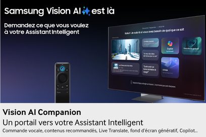 Televizor Samsung TQ65S90F 2025 černý, plochá obrazovka s tenkým rámečkem, centrální kovový stojan, obrazové rozhraní na obrazovce, pohled ze tří čtvrtin
