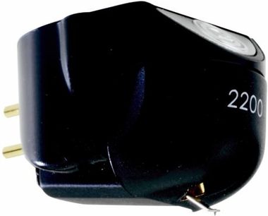 Goldring GL2200 pladespiller-pickup, profilbillede, skinnende sort krop, pickup-nål, nummer 2200 indgraveret på siden