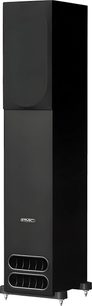 Черен колонен високоговорител PMC Prodigy5 с предна решетка, изглед отпред, в изправено положение